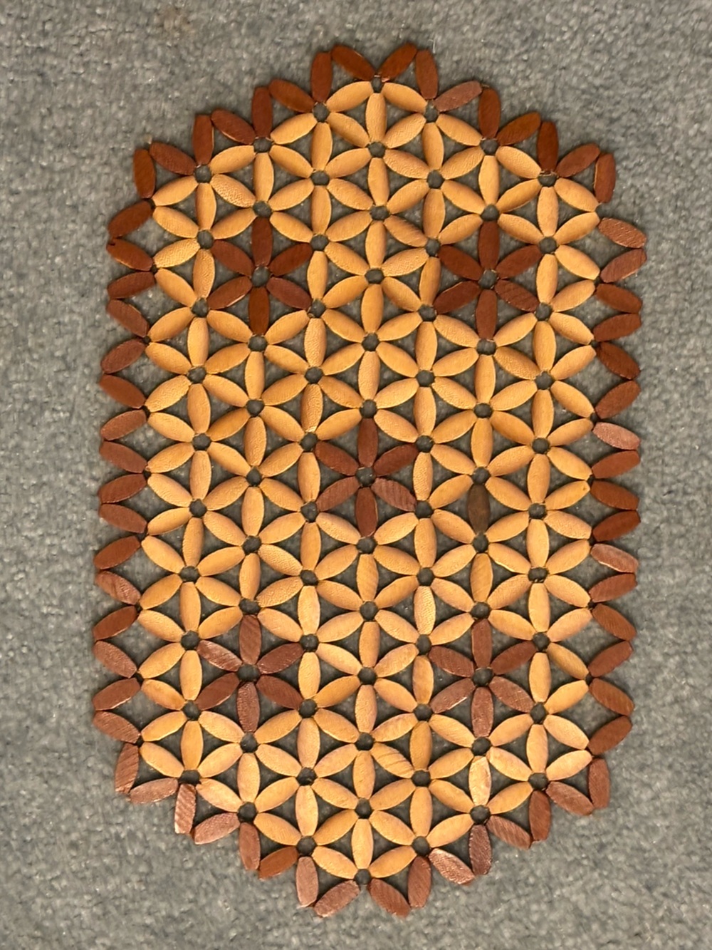 Vintage Bamboo Handmade Large Trivet